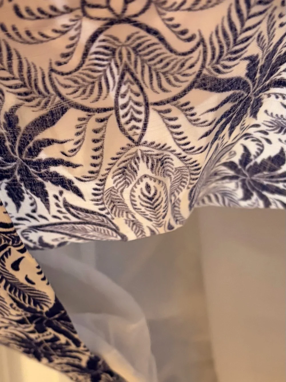 Bali Blue and White Rayon Tropical Print Mini Dress - Picture 6 of 12